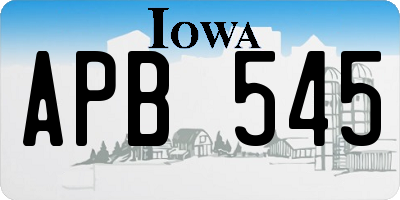IA license plate APB545