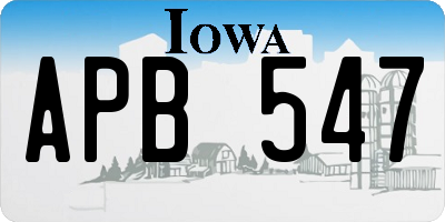 IA license plate APB547