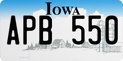 IA license plate APB550