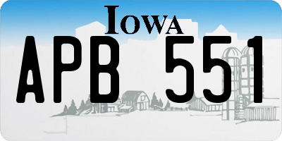 IA license plate APB551