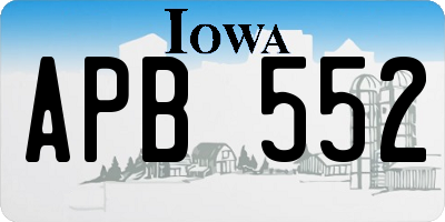 IA license plate APB552