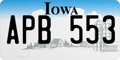 IA license plate APB553