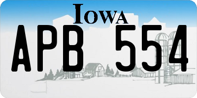 IA license plate APB554