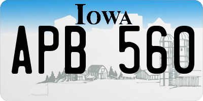 IA license plate APB560