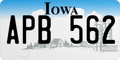 IA license plate APB562
