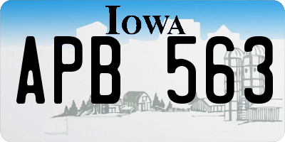 IA license plate APB563
