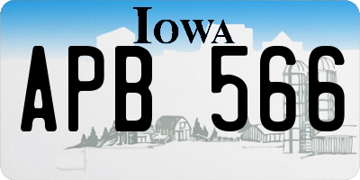 IA license plate APB566