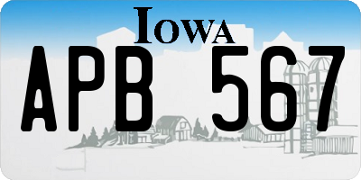 IA license plate APB567