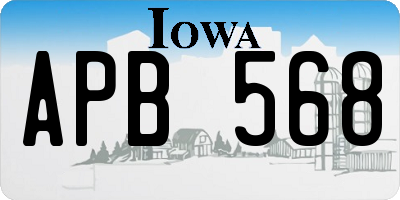 IA license plate APB568