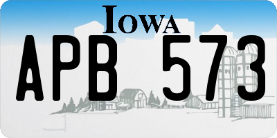 IA license plate APB573