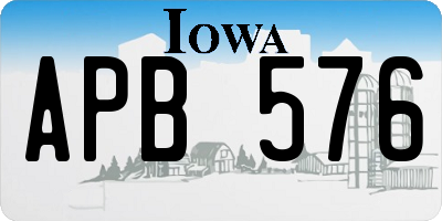 IA license plate APB576