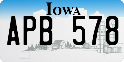 IA license plate APB578