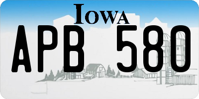 IA license plate APB580