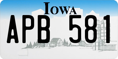 IA license plate APB581