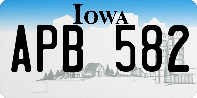 IA license plate APB582