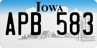 IA license plate APB583