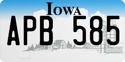 IA license plate APB585