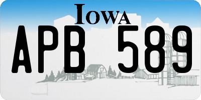 IA license plate APB589