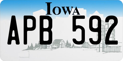 IA license plate APB592