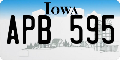 IA license plate APB595