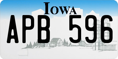 IA license plate APB596