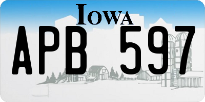 IA license plate APB597