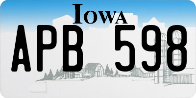 IA license plate APB598