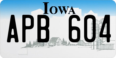 IA license plate APB604