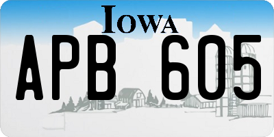 IA license plate APB605