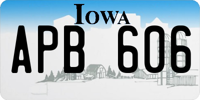IA license plate APB606