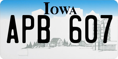IA license plate APB607