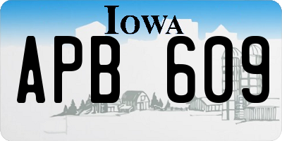 IA license plate APB609