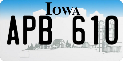 IA license plate APB610