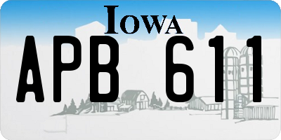 IA license plate APB611