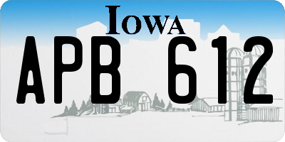 IA license plate APB612