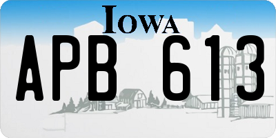 IA license plate APB613