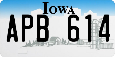 IA license plate APB614