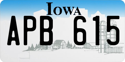 IA license plate APB615