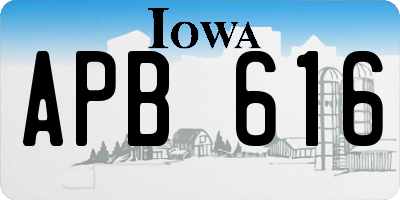 IA license plate APB616