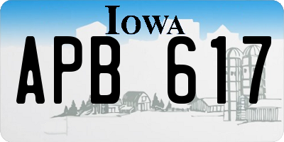 IA license plate APB617