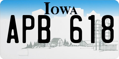 IA license plate APB618
