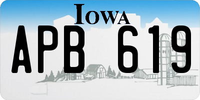 IA license plate APB619