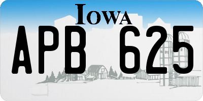 IA license plate APB625