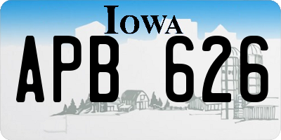 IA license plate APB626