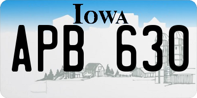 IA license plate APB630