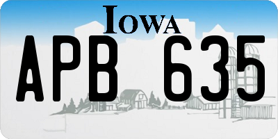 IA license plate APB635