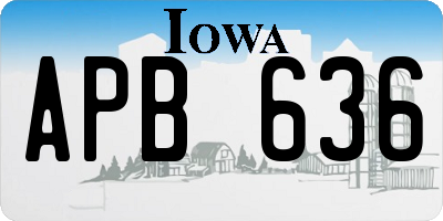 IA license plate APB636