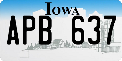 IA license plate APB637
