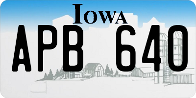 IA license plate APB640
