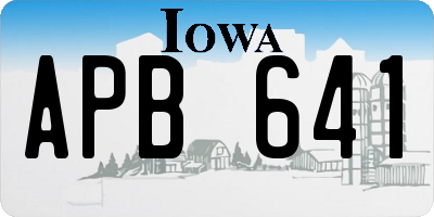 IA license plate APB641